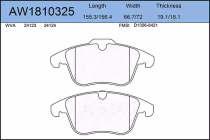 Комплект тормозных колодок (AYWIPARTS: AW1810325)