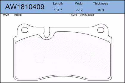 Комплект тормозных колодок (AYWIPARTS: AW1810409)