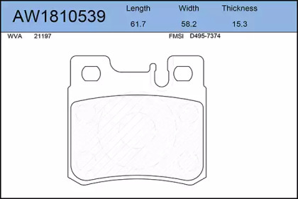 Комплект тормозных колодок (AYWIPARTS: AW1810539)