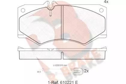 Комплект тормозных колодок (R BRAKE: RB0405-113)