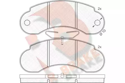 Комплект тормозных колодок (R BRAKE: RB0452)