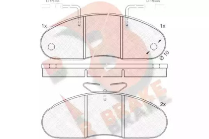 Комплект тормозных колодок (R BRAKE: RB0561)