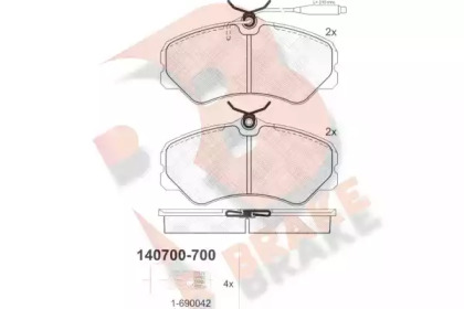 Комплект тормозных колодок (R BRAKE: RB0700-700)