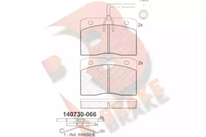 Комплект тормозных колодок (R BRAKE: RB0730-066)