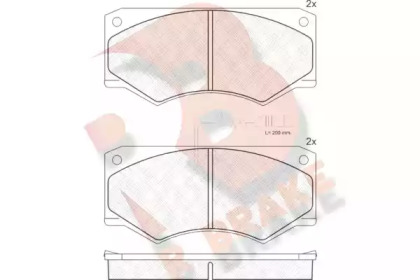 Комплект тормозных колодок (R BRAKE: RB0814)