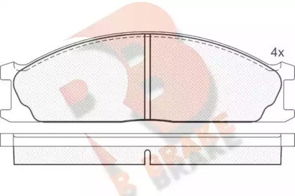 Комплект тормозных колодок (R BRAKE: RB0884)