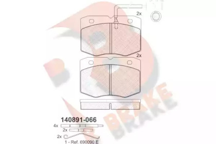 Комплект тормозных колодок (R BRAKE: RB0891-066)