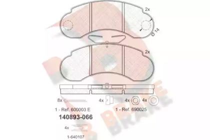 Комплект тормозных колодок (R BRAKE: RB0893-066)