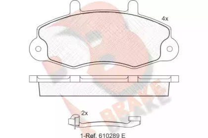 Комплект тормозных колодок (R BRAKE: RB0896-203)