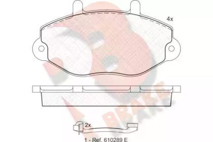 Комплект тормозных колодок (R BRAKE: RB0897-203)