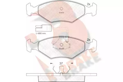 Комплект тормозных колодок (R BRAKE: RB0927)