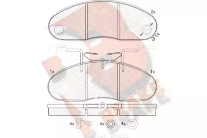 Комплект тормозных колодок (R BRAKE: RB0994)