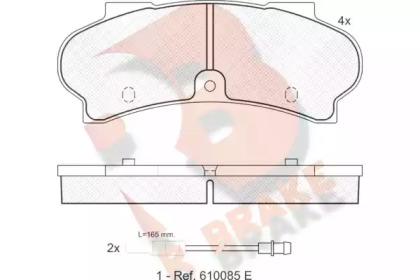 Комплект тормозных колодок (R BRAKE: RB1028)