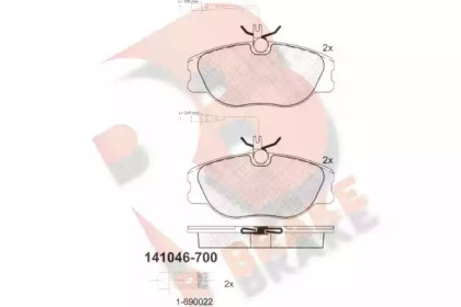 Комплект тормозных колодок (R BRAKE: RB1046-700)