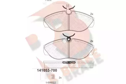 Комплект тормозных колодок (R BRAKE: RB1053-700)