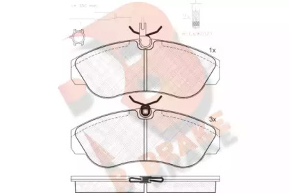 Комплект тормозных колодок (R BRAKE: RB1054-203)