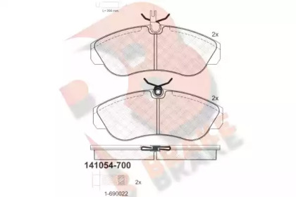 Комплект тормозных колодок (R BRAKE: RB1054-700)