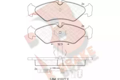 Комплект тормозных колодок (R BRAKE: RB1102-203)