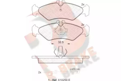 Комплект тормозных колодок (R BRAKE: RB1102)