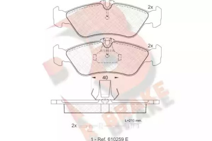 Комплект тормозных колодок (R BRAKE: RB1103)