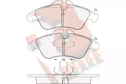 Комплект тормозных колодок (R BRAKE: RB1104-046)