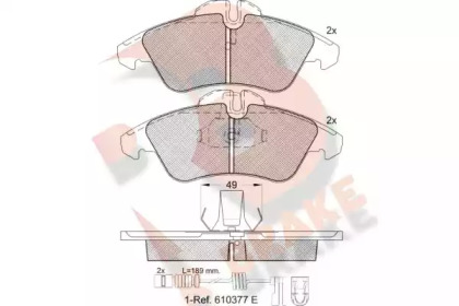 Комплект тормозных колодок (R BRAKE: RB1104-203)