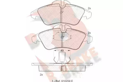 Комплект тормозных колодок (R BRAKE: RB1104)