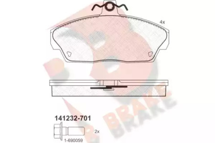 Комплект тормозных колодок (R BRAKE: RB1232-701)