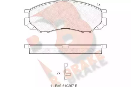 Комплект тормозных колодок (R BRAKE: RB1234)