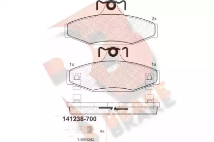 Комплект тормозных колодок (R BRAKE: RB1238-700)