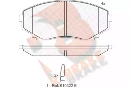 Комплект тормозных колодок (R BRAKE: RB1345)