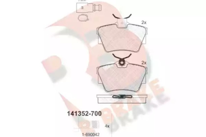 Комплект тормозных колодок (R BRAKE: RB1352-700)