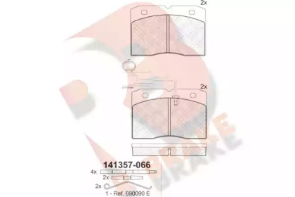 Комплект тормозных колодок (R BRAKE: RB1357-066)