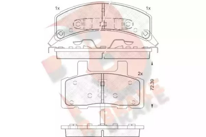 Комплект тормозных колодок (R BRAKE: RB1401)