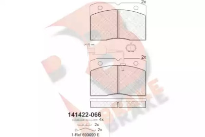 Комплект тормозных колодок (R BRAKE: RB1422-066)