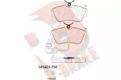 Комплект тормозных колодок (R BRAKE: RB1425-700)