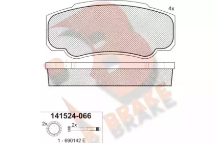 Комплект тормозных колодок (R BRAKE: RB1524-066)