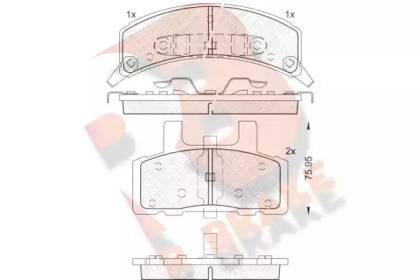 Комплект тормозных колодок (R BRAKE: RB1563)