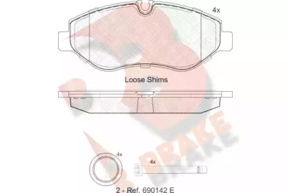 Комплект тормозных колодок (R BRAKE: RB1786)