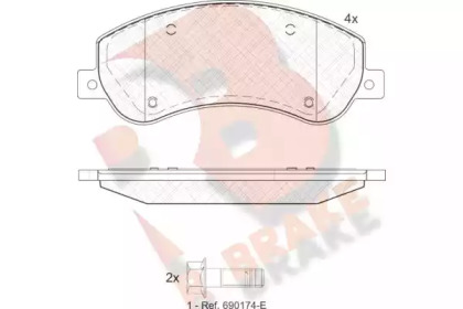 Комплект тормозных колодок (R BRAKE: RB1793-204)