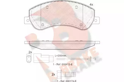 Комплект тормозных колодок (R BRAKE: RB1793)