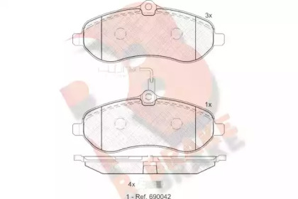 Комплект тормозных колодок (R BRAKE: RB1802)