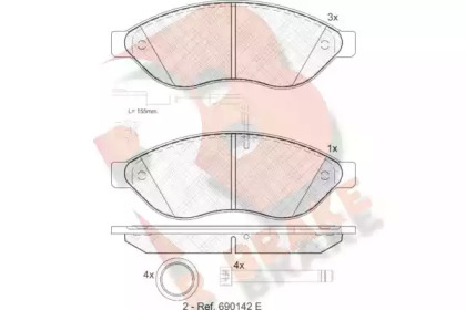 Комплект тормозных колодок (R BRAKE: RB1803)