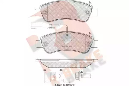 Комплект тормозных колодок (R BRAKE: RB1804-203)