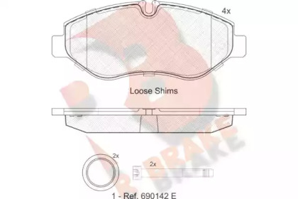 Комплект тормозных колодок (R BRAKE: RB1832)