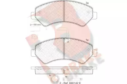 Комплект тормозных колодок (R BRAKE: RB1836)