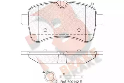 Комплект тормозных колодок (R BRAKE: RB1837)