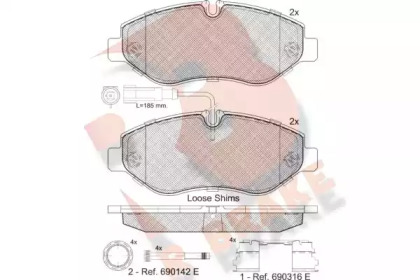 Комплект тормозных колодок (R BRAKE: RB1846-066)