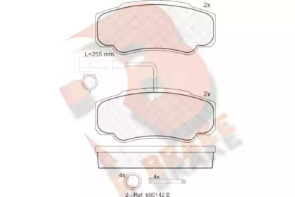 Комплект тормозных колодок (R BRAKE: RB1847)