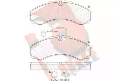 Комплект тормозных колодок (R BRAKE: RB1848)